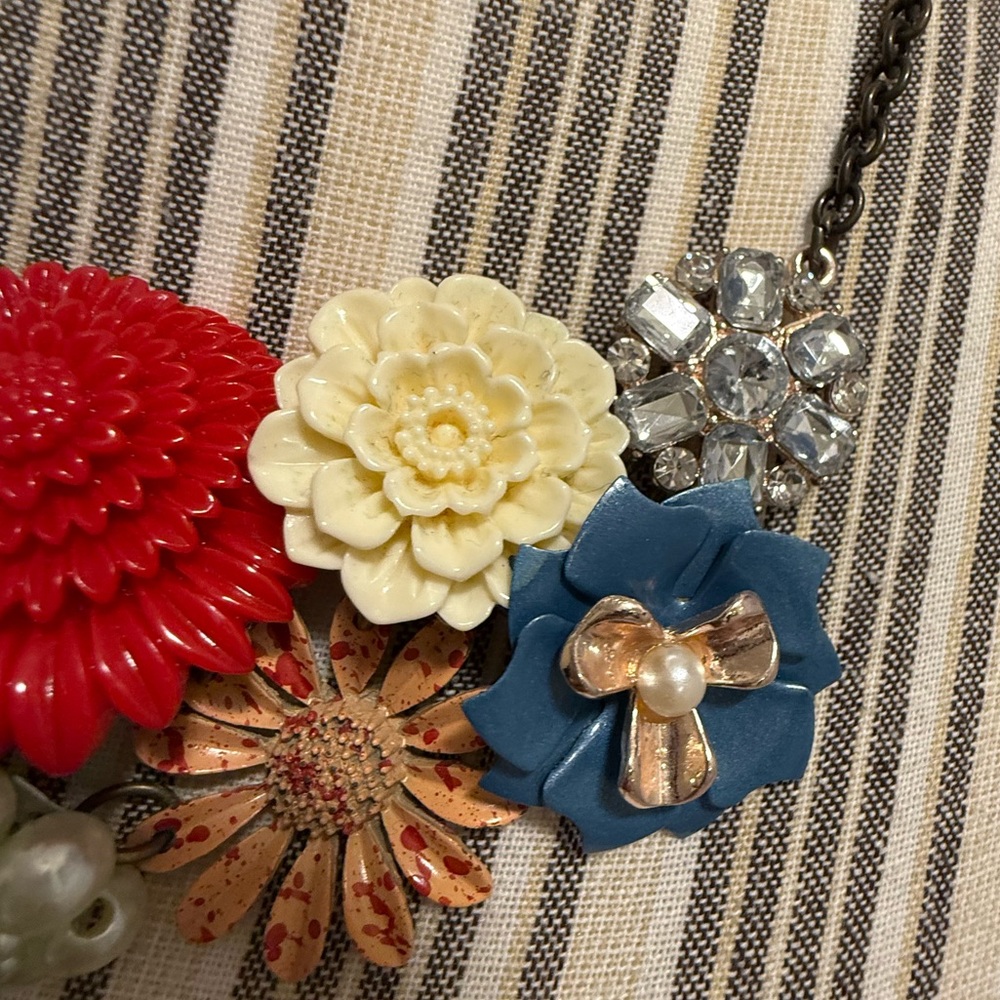 Plunder Floral Multicolor Statement Necklace Chun… - image 4